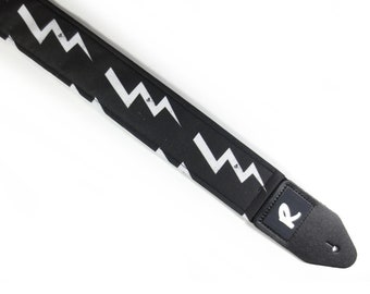 Correa de guitarra Lightning Bolt: compatible con guitarras eléctricas, acústicas y bajos. Ideal para hombres, mujeres y niños.
