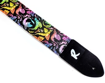 Dragon Phoenix Guitar Strap - Colorful Dragons Guitar Strap - Adjustable -Double Padded-Durable-Super Soft