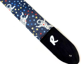 Astronaut Guitar Strap - Shiny Stars in Space -Space Man Guitar Strap- Sci Fi -Galaxy Space Guitar Strap- Astronomy-Electric Acoustic Bass