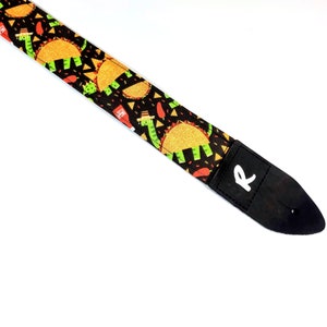 Tacosaurus Guitar Strap - Taco Dinosaurs - Dino Taco Guitar Strap- Universal Guitar Strap-Double Padded Comfortable