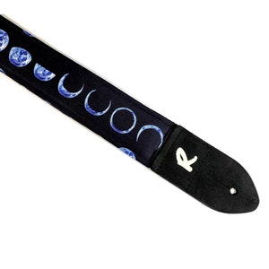 Moon Phases Guitar Strap-Phases of the Moon Guitar Strap -Moon Guitar Strap- Double Padded - Universal Guitar Strap