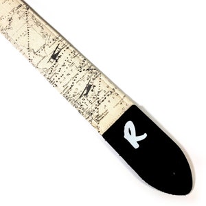 Carte avec sangle de guitare avion - Carte topographique plane Sangle de guitare - Longitude et latitude Sangle de guitare - Basse électrique et acoustique