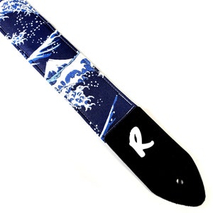 Japanese Wave Guitar Strap - "The Wave" Guitar Strap - Abstract Wave Guitar Strap - Acoustic, Electric, or Bass
