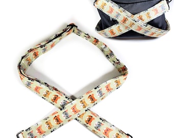 Sac à bandoulière pour lunettes style guitare chat - Sac à bandoulière chats avec lunettes style guitare - Couleur personnalisée - Réglable - Double rembourrage - Durable-