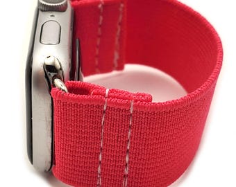 Pink Elastic Watch Band for Apple Watch- 38mm 40mm 41mm 42mm 44mm 45mm 46mm 49mm, All Series(Models Ultra 2 SE Series 1-11)