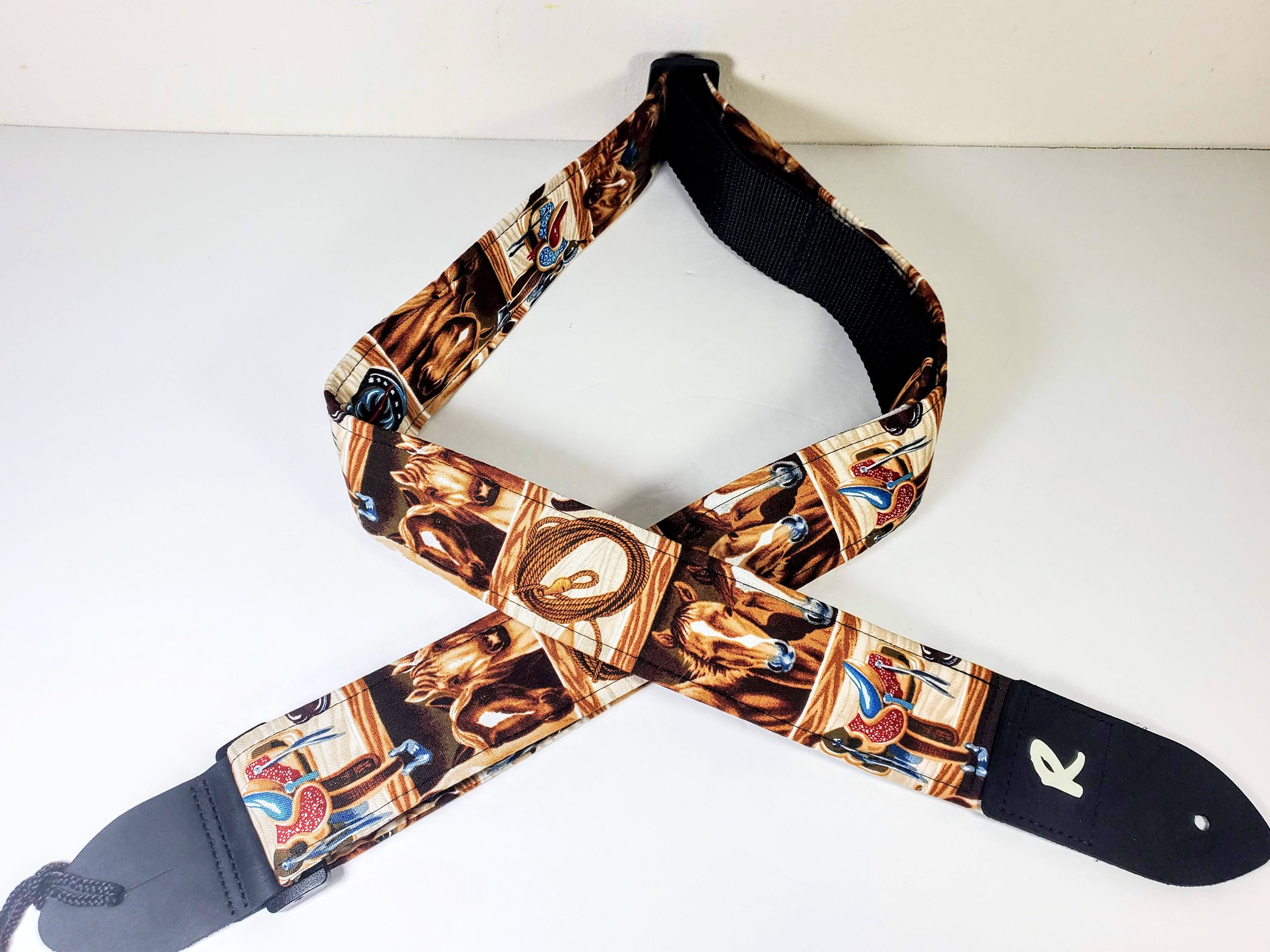 Horse Guitar Strap Saddle Guitar Strap Brown and Grey Etsy UK