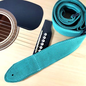 Green Leather Premium Leather Guitar Strap- Dark Green Leather Guitar Strap-100% Leather Guitar Strap- Acoustic, Electric Bass Guitars