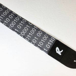 Binary Guitar Strap-White and Grey Binary Guitar Strap - Programing Guitar Strap - Double Padded- Fits Electric Acoustic or Bass Guitars