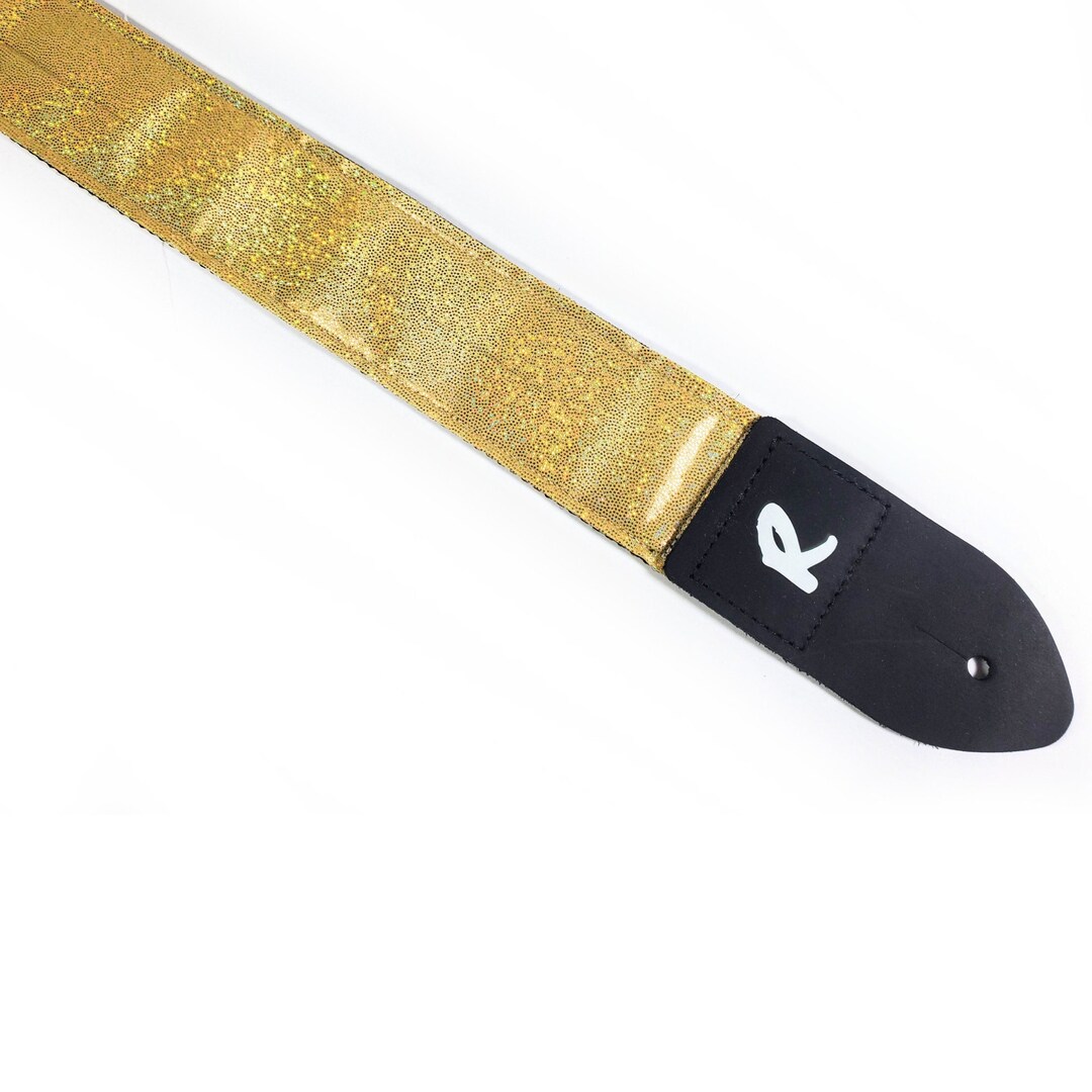 Champagne Gold Iridescent Sparkle Guitar Strap - Glam Rock Guitar Strap ...