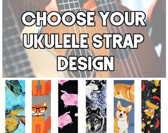 Animal Ukulele Strap - Your Choice Animal Ukulele Strap - Double Padded Comfortable Ukulele Strap-Universal Hook Strap