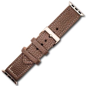 Gray Full Grain Leather Apple Watch Band – Handmade Timeless Style image 6