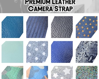 Blue Premium Leather Camera Strap - Blue Leather Camera Strap- Soft Leather Camera Strap -DSLR / SLR-Comfortable