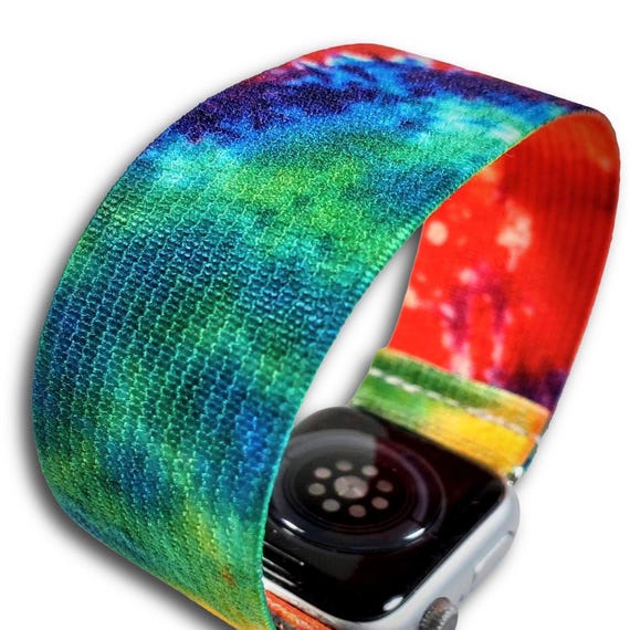 Rainbow Tie Dye Elastic Watch Band for Apple Watch - 38mm  display picture 1