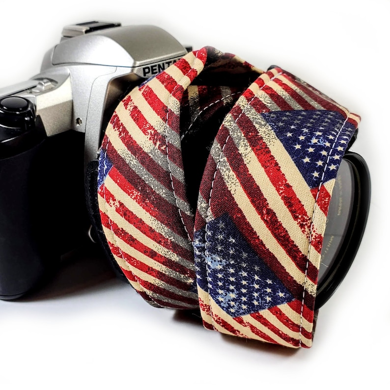 American Flag Camera Strap - Stars and Stripes Patriotic Camera Strap ...
