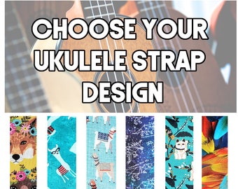 Animal Ukulele Strap - Your Choice Ukulele Strap - Double Padded Comfortable Ukulele Strap- Button Free