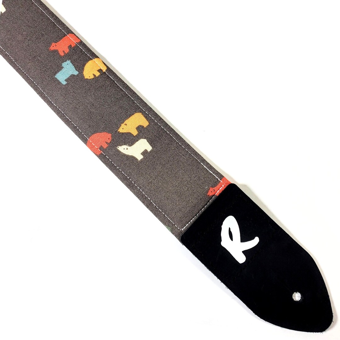 Little Bear Guitar Strap Small Red Blue Yellow White Bear Guitar Strap