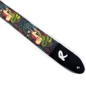 Mermaid Unicorn Ukulele Strap - Unicorn Mermaid Ukulele Strap -Handmade - Double Padded-Ukulele Strap - Button Ukulele Strap 1.5 Inch 38cm