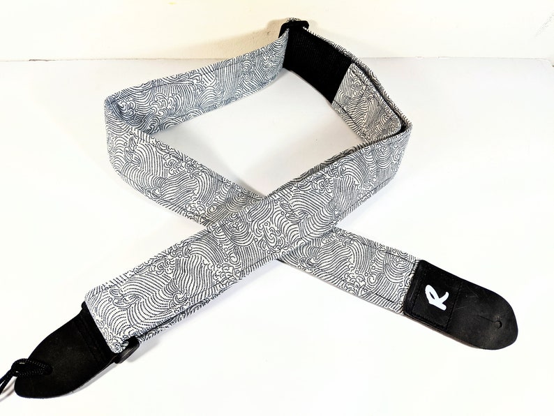 Wave Guitar Strap Japanese Wave Guitar Strap Abstract Wave Etsy