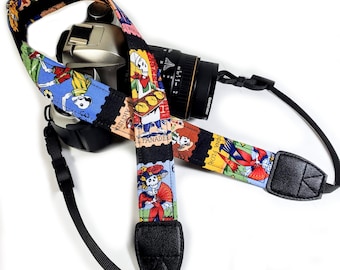 Sugar Skulls Camera Strap - Mexican Sugar Skulls Camera Strap - Double Padded Comfortable-DSLR / SLR