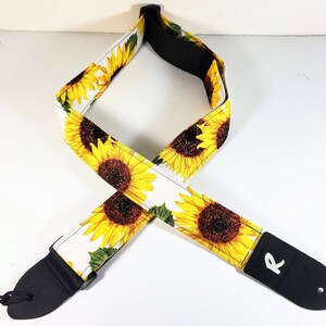 Sunflower Guitar Strap Yellow Sun Flower Guitar Strap Double Padded Comfortable-Fits Electric Base and Acoustic Guitars image 3