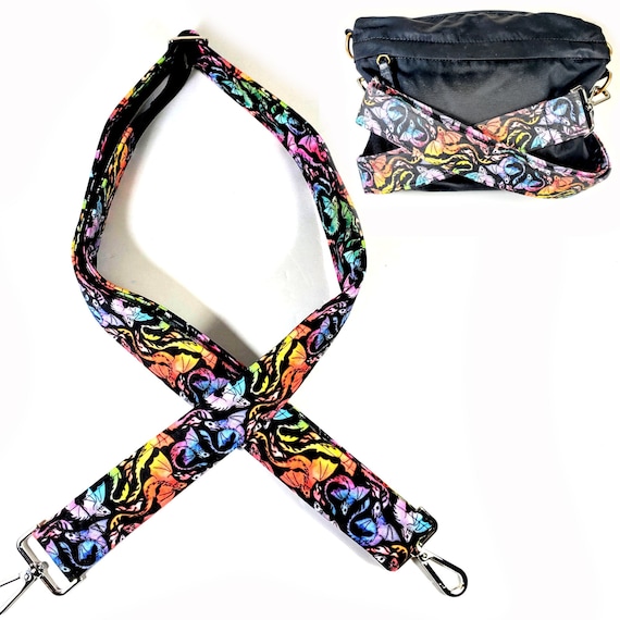 Cross Body Rainbow Dragon Guitar Style Bag Strap Colorful Fantasy Guitar Style Bag Strap Custom Color Adjustable double Padded Etsy Canada