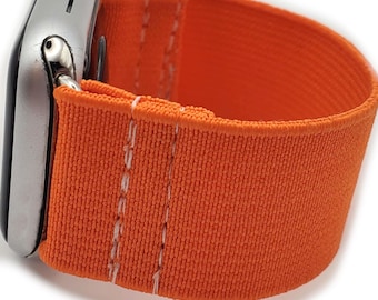 Orange Elastic Watch Band for Apple Watch- 38mm 40mm 41mm 42mm 44mm 45mm 46mm 49mm, All Series(Models Ultra 2 SE Series 1-11)