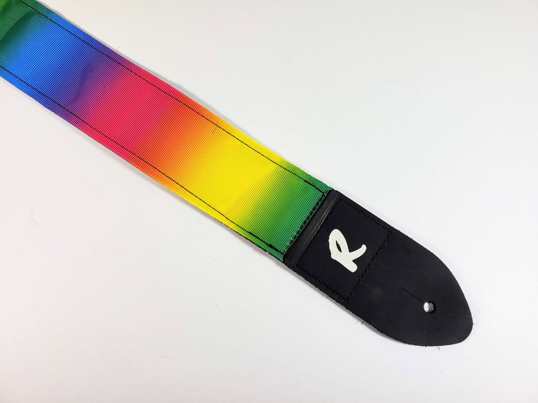Rainbow Ombre Guitar Strap rainbow Ribbon Guitar Strap Fits Acoustic