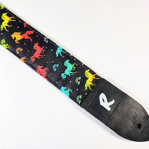 Colorful Magical Unicorn Guitar Strap - Cute - Multi Colored - Handmade-Magical Unicorn-Magical Pink Unicorn