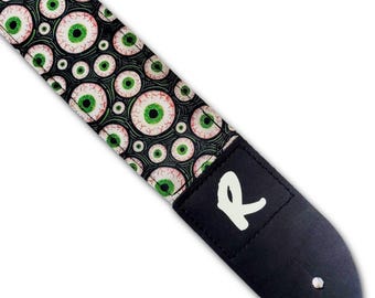 Eye Guitar Strap -  Eyes Guitar Strap - Eyeball Guitar Strap - Double Padded - Comfortable