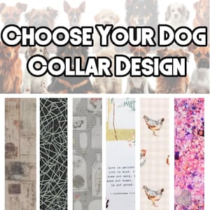 Choose Your Dog Collar Design Vintage Apothecary Corinthians Chickens Jewels Washable Fabric Dog Collar Handcrafted-Side Release Dog Collar