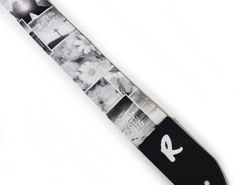 Cross Guitar Strap-First He Loved Us-Religious Guitar Strap-Christian-Jesus-Inspirational Quote Guitar Strap, Electric Acoustic Bass