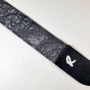Night Tree Guitar Strap - Black and Grey Guitar Strap - Dark Branches Guitar Strap -Double Padded -Fits Electric Base and Acoustic Guitars