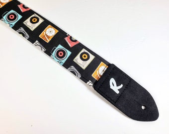 Turntable Guitar Strap - Record Player Guitar Strap -Vinyl Player Guitar Strap - Electric - Acoustic- Base