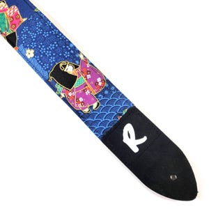 Geisha Guitar Strap - Japanese Geisha Guitar Strap - Cute Japanese Guitar Strap -Geiko Guitar Strap -Double Padded-Durable-