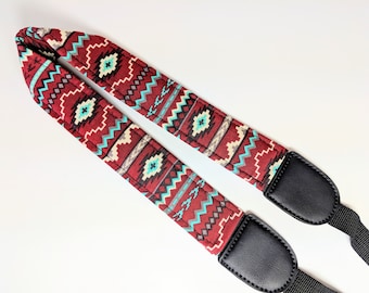 Handmade Southwestern Ukulele Strap – Aztec Tribal Print, Button-Free