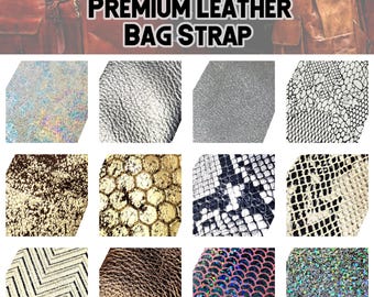 Metallic Leather Purse Strap | Gold Silver Bronze Premium Leather Bag Strap|Your Choice of 1.5" or 2" Crossbody Strap|Guitar Style Bag Strap