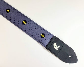 Lightning Bolt Guitar Strap - Guitar Strap Lightning Bolt- Double Padded- Comfortable-Fits Acoustic Electric or Bass Guitars