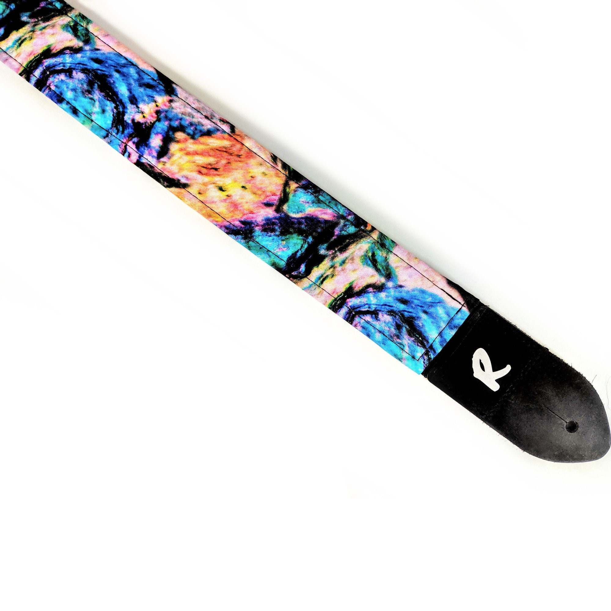 Geode Guitar Strap - Colorful Rock Guitar Strap - Colorful Tie-dye…