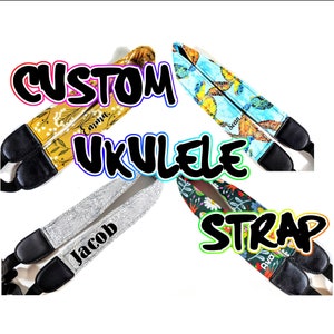 Personalized Ukulele Strap - Add a name to any of our ukulele straps!