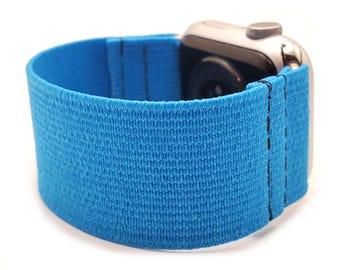 Blue Elastic Watch Band for Apple Watch- 38mm 40mm 41mm 42mm 44mm 45mm 46mm 49mm, All Series(Models Ultra 2 SE Series 1-11)