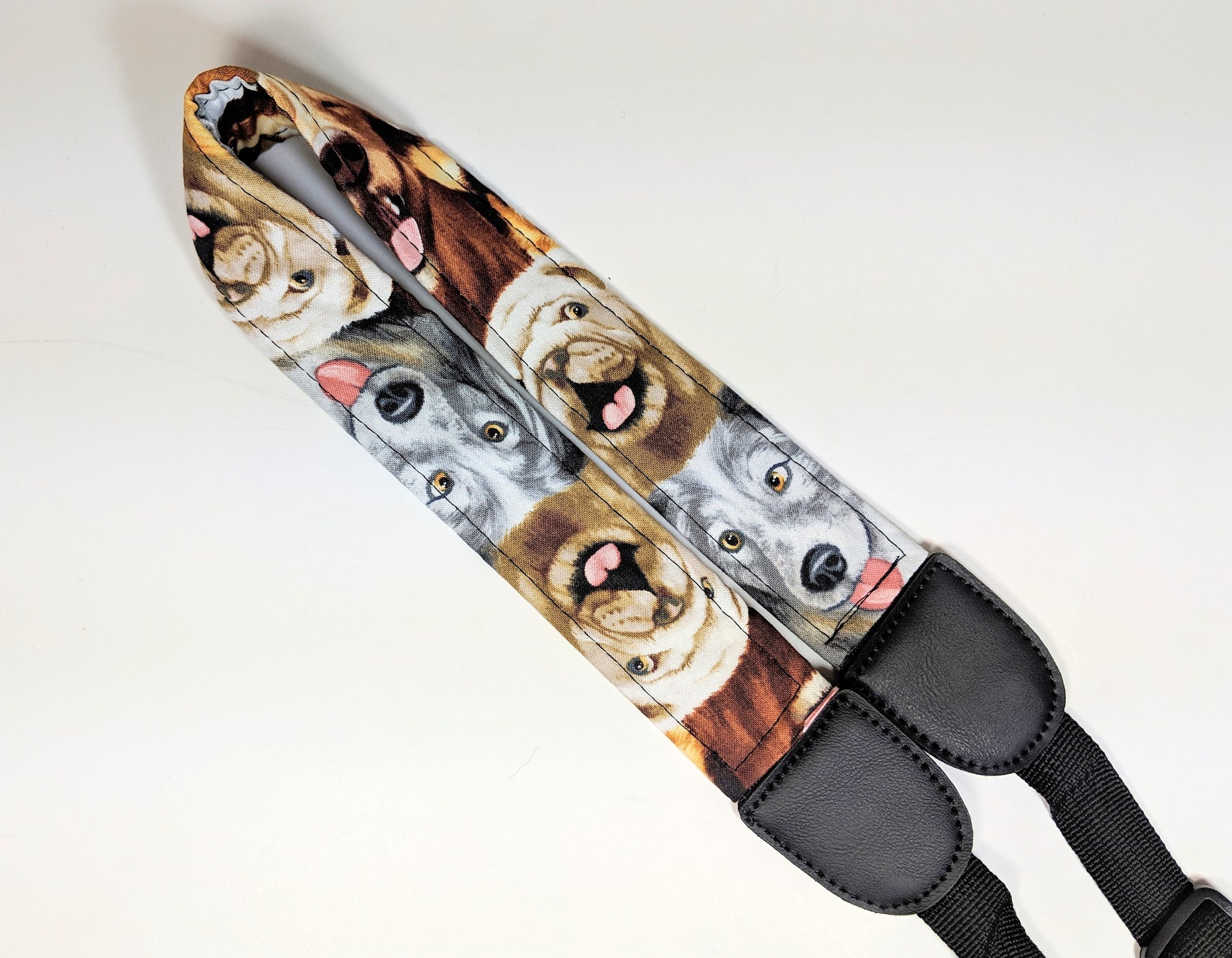 Smiling Dogs Ukulele Strap ColorfulHandmade Double Etsy