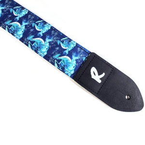 Blue Dragon Guitar Strap - Double Dragons Guitar Strap - Adjustable -Double Padded-Durable-Super Soft