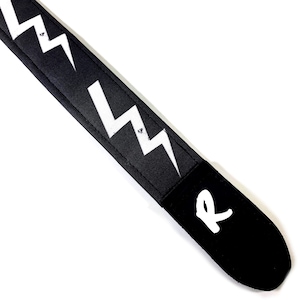 Lightning Bolt Ukulele Strap -Black and White Ukulele Strap -Handmade - Double Padded-Ukulele Strap -Button Ukulele Strap 1.5 Inch 38cm
