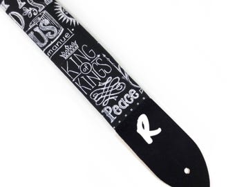 Religious Guitar Strap - Christian - Jesus - Chalkboard Writing