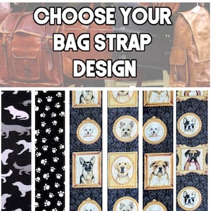 Cross Body Choose Your Dogs Paws Fancy Dogs Guitar Style Bag Strap-Custom Hardware Color-Adjustable-Double Padded-Durable-