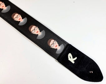 RBG Guitar Strap - Ruth Bader Ginsburg Guitar Strap- Notorious RBG Guitar Strap - I Dissent Guitar Strap - Double Padded- Comfortable