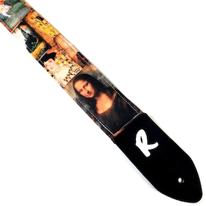 Mona Lisa Guitar Strap -Vincent Van Gogh Guitar Strap- Gustav Klimt Guitar Strap- Famous Paintings Guitar Strap Comfortable Double Padded-