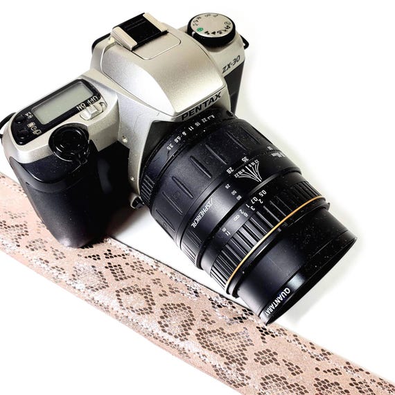 Pink Snake Premium Leather Camera Strap -silver Snake Design