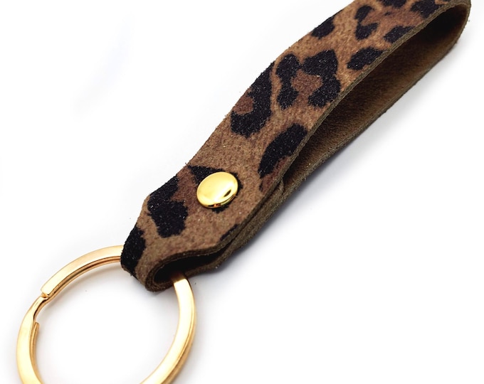 Cheetah Print Keychain With Tassel, Cheetah Keychain, Personalized ...