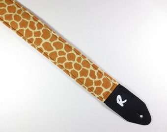 Handmade Giraffe Print Guitar Strap